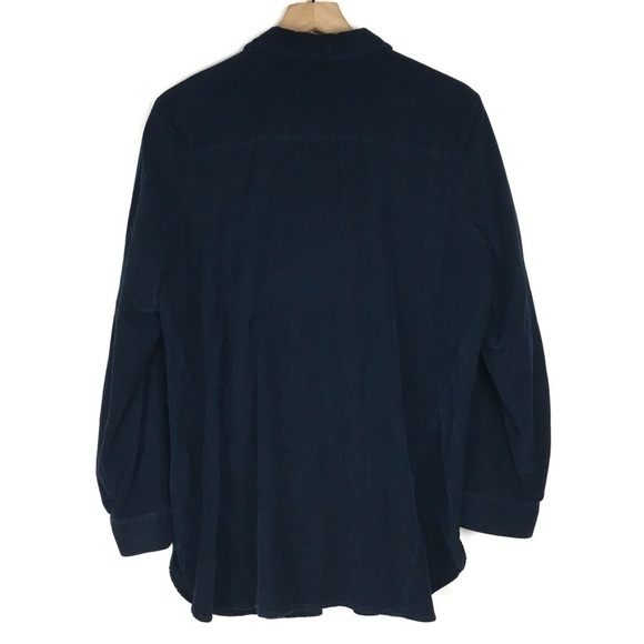 J JILL Corduroy Shirt Shacket Button Up Long Sleeve Ribbed Minimalist Size Large - Picture 4 of 9